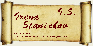 Irena Staničkov vizit kartica